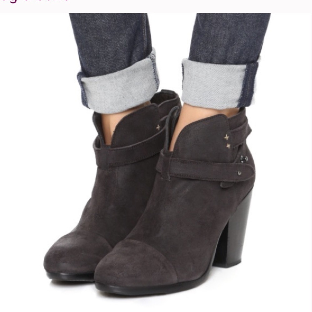 Rag & Bone harrow boot black heeled ankle booty size 39 in asphalt